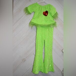 Kids Green Sparkle Set with Heart Detail